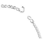 Matrix necklace S-shape, Round cut, White, Rhodium plated